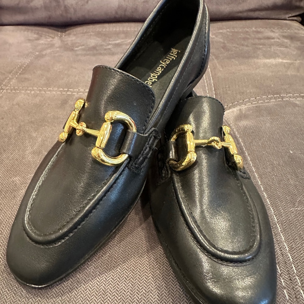 Jeffrey Campbell Black Leather Loafers